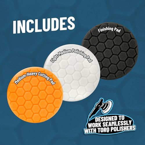 Chemical Guys, Hex-Logic Buffing Pad Sampler Kit with Cleaner, 6.5 in, 4-Pc - size: 6.5"