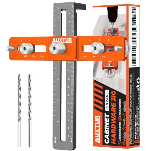 Cabinet Hardware Jig, Adjustable Cabinet Handle Template Tool with Alignment Hole, Punch Locator Drill Guide for Knobs,Handles and Pulls, Cabinet Template Tool for Drawer Cabinet Installation