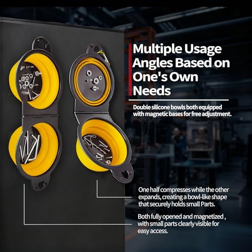 Magnetic Trays, Magnetic Bowl for Screws, Magnetic Tool Tray (yellow2.0) - style: yellow2.0