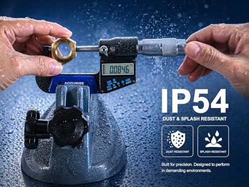 Accusize Industrial Tools 5-6''/125-150 mm 7 Keys Electronic Digital Outside Micrometers, 0.00005'' Or 0.001 mm Resolution, Ac21-6022 - size: 5-6" / 125-150 mm