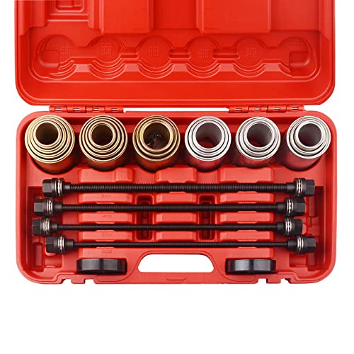 DAYUAN Universal Press Pull Sleeve Remove Install Bushes Bearings Tool Kit - size: 26Pcs Set--Red