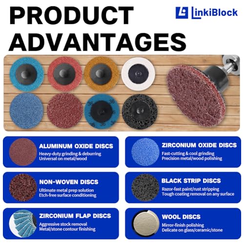 71Pcs 3 inch Professional R Type Sanding Disc Set Die Grinder Quick-Change Surface Conditioning Disc for Multi-Material Precision Grinding & Industrial Surface Prep - style: 3 inch Mix Sanding Discs