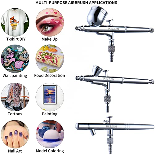 MEEDEN Airbrush Spray Gun Kit: 3 Pack with 0.25, 0.35 & 0.5mm Needles
