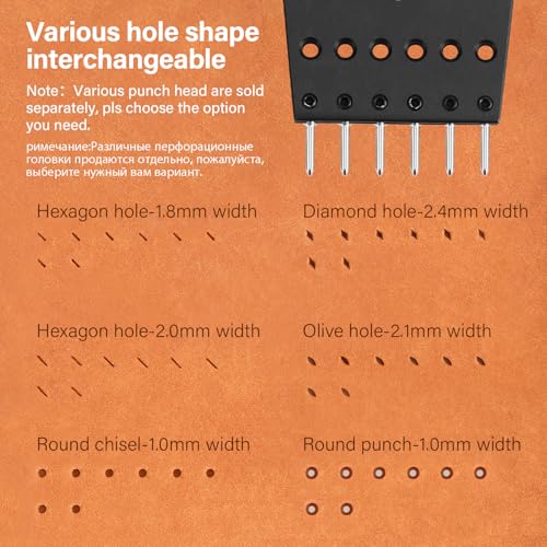 WUTA Leather Stitching, 3nd Removable Leathercraft Tool (3nd 5mm- 2+7 Hole, Leather Stiching Punch) - color: 3nd 5mm- 2+7 Hole, size: Leather Stiching punch