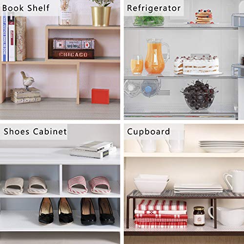 Shelf Liners for Kitchen Cabinets, 17.5" x 78.7" Non Stick Drawer Mat Clear - color: Diagonal Pattern Transparent, size: 17.5"W x 78.7"L