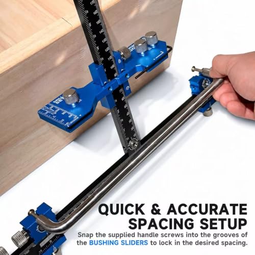 Cabinet Hardware Jig, Cabinet Drawer Pull Jig, Cabinet Pull Template Tool - color: Blue-black