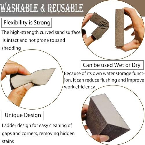 4 Pack 80 Grit Single Angle Sanding Sponge, Washable and Reusable Sanderpaper Hand Sanding Blocks for Wood Drywall Metal Home Sanding… - style: 80 Grit