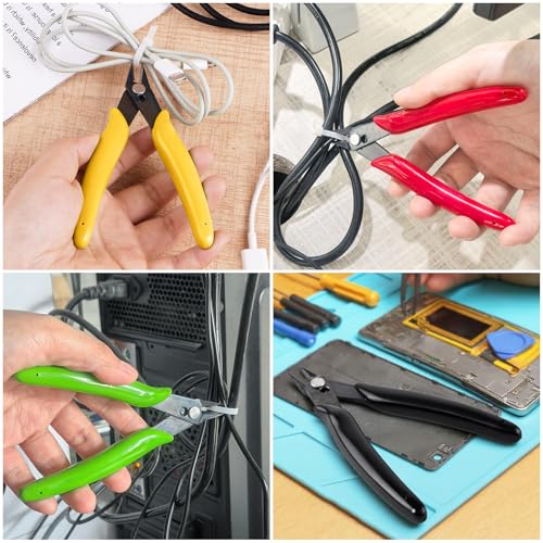 Micro Wire Cutters Pliers, Precision Flush Cutter Tools for Jewelry Making Craft, 5 Inch Small Zip Tie Cutter Nippers for 3d Print, Plastic Models, Jewelry, Electronics, Yellow - color: Yellow