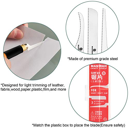 Honoson 12 Pieces Hobby Saw Blades Replacement Mini Craft Blade
