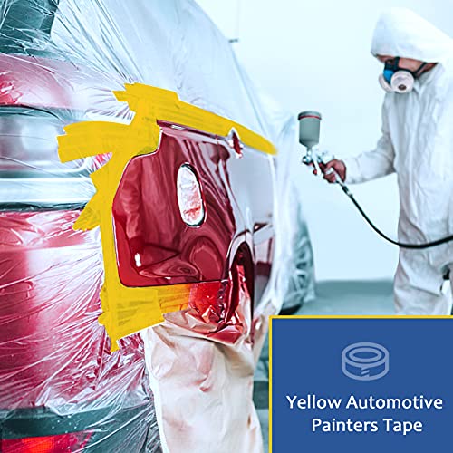 Yellow Painters Tape,1 Inch x 60 Yards x 5 Rolls (300 Yards Total) - color: Yellow