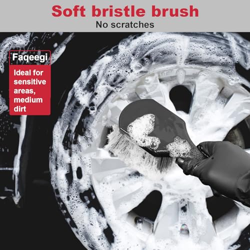 9PCS Wheel Detailing Cleaning Kit Metal-Free Scratch-Free Rim Brush - color: 9
