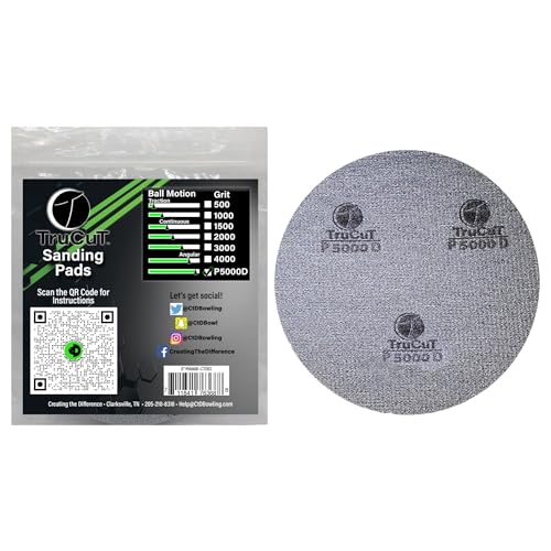 CTD TruCut Sanding Pads for Bowling Ball Resurfacing (5000 grit 5 inch) - size: 5 inch, style: 5000 Grit