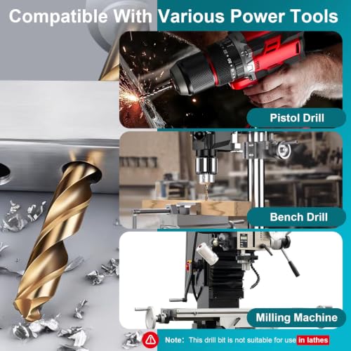 9/16 Inch Cobalt Drill Bit, M35 HSS Twist Drill Bit, 135° Split Point - size: 9/16 Inch