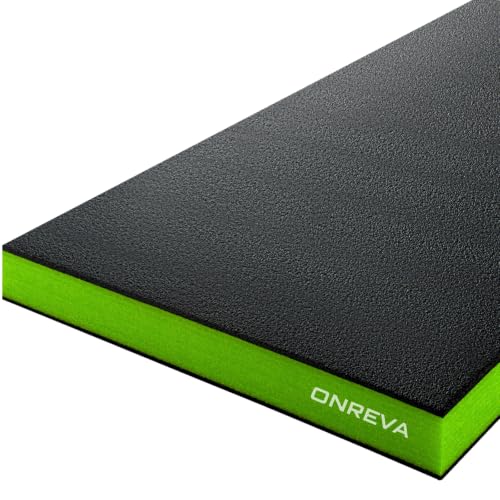 ONREVA Tool Box Foam Organizer 48x24x2 inch 1PC, Kaizen Sheets for Pro Tool Control, Custom Tool Shadow Inserts for Cases & Drawers, High Density Polyethylene Foam, Black with Green