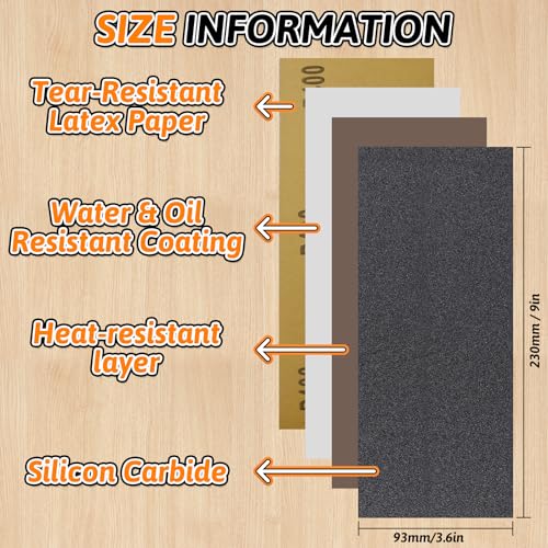30 PCS Wet Dry Sandpaper 2000 Grit Sheets for Polishing & Finishing - color: 2000G, size: 9x3.6 Inch