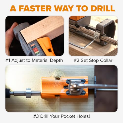 BORA Pro Compact Metal Pocket Hole Jig Complete Kit, Auto-Calibrating - size: Compact Jig