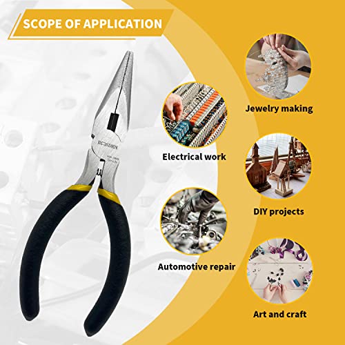 BOOSDEN 5'' Small Needle Nose Pliers 10 Pack, Mini Needle Nose Pliers, Micro Needle Nose Pliers - size: 5" (10 Pack)