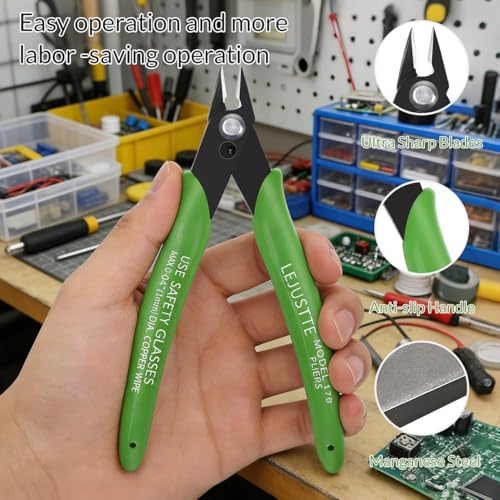 5 Inch Flush Cutters, 10 Pack Small Wire Cutters, Micro Flush Cut Pliers Side Cutters Snips Zip Tie Sprue Cutter for Jewelry Making, Floral, Electronics, Model Craft, Filament, 3D Print - color: 10 Pack