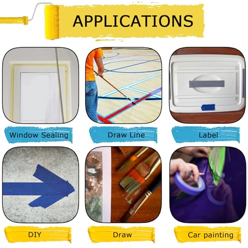 4 Rolls Premium Painters Tape, Blue Tape, Masking Tape, Paint Tape for Multi-Purpose, Painting, Painter's, DIY Crafts Arts (88yd =0.94IN*22yd*4) Decoration Labeling No Residue, Easy Removal - size: 4 Rolls, 0.94IN X 22YD