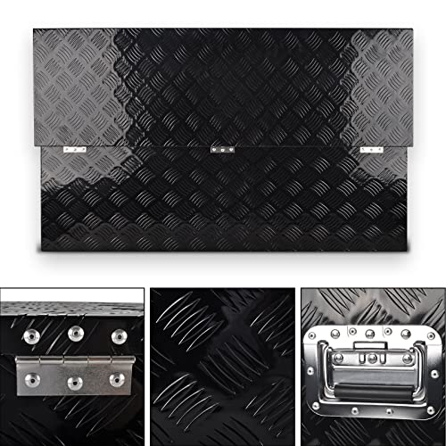 48" Aluminum Truck Tool Box with Lock, Black(48"×15"×15") - color: Black, size: 48"x15"x15"
