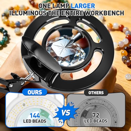 KIRKAS Magnifying Glass with Light, 2,200 Lumens Magnifying Lamp 12X - color: Black 28in