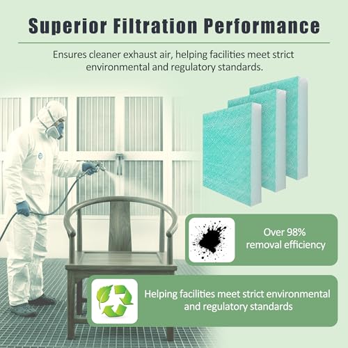 20"x20" 15g Fiberglass Paint Booth Filter for Spray Booth, 50-pack