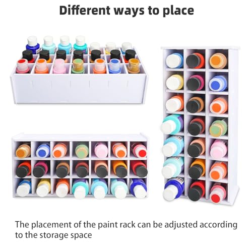 SANFURNEY Paint Storage Tray, 21 Compartment Arts and Crafts Supply Rack