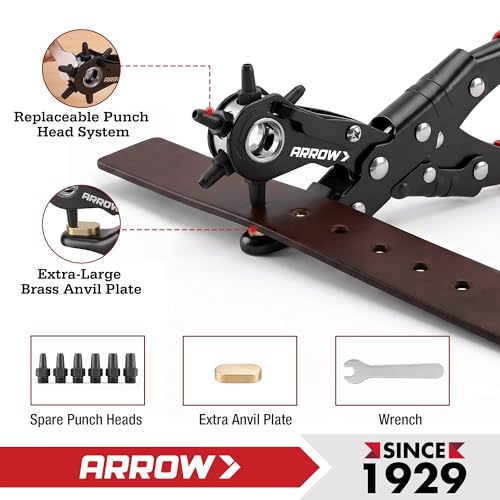 Arrow Belt Hole Puncher with Rotary Punch Head