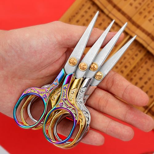 Mini Scissors Stainless Blade Metal Handle 2 Pack Office School Classroom Student Teacher Crafting Fabric Sewing Gift Wrapping All Purpose - color: 2 Pack Colorful