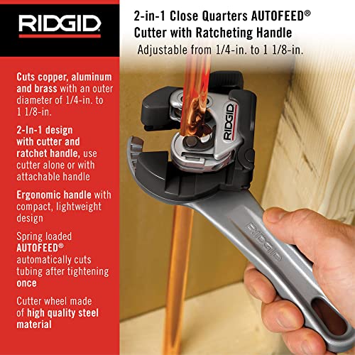 RIDGID Copper and Stainless Steel Tubing Tools Bundle with Reamer and Cutter - size: 1/4" to 1-1/4", style: Reamer + Cutter