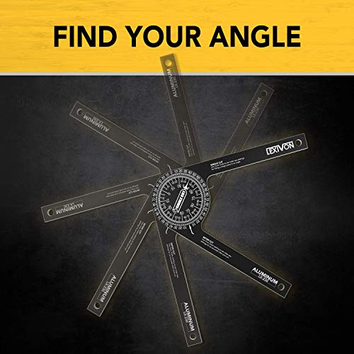 LEXIVON Aluminum Miter Saw Protractor | 7-Inch Rust Proof Angle Finder Featuring Precision Laser Engraved Scales (LX-230) - size: 7 Inch