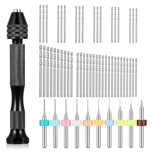 Pin Vise Hand Drill Set with 48 Micro Drill Bits, Small Drills Bits