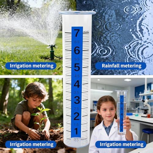 TBWHL 7" Plastic Rain Gauge Replacement Tube, Freeze Proof for Outdoor - color: Transparent