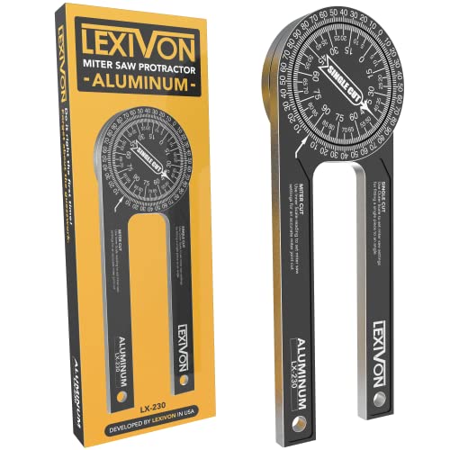 LEXIVON Aluminum Miter Saw Protractor | 7-Inch Rust Proof Angle Finder Featuring Precision Laser Engraved Scales (LX-230) - size: 7 Inch