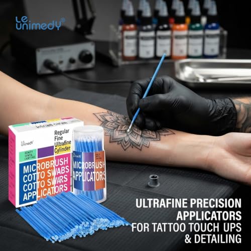 LE UNIMEDY 400PCS/Box Cotton Swabs, Disposable Micro Applicators Brush, Cosmetic Brush, Micro Swabs, Microswabs 1.0mm Black - size: 1.0mm, Black