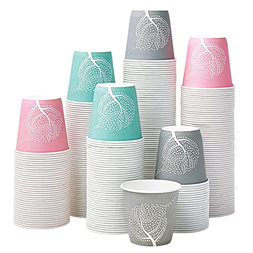 LITOPAK 300 Pack 3 oz Paper Cups, Colorful Disposable Mouthwash Cups 3 oz - style: 300pack Colour mixture