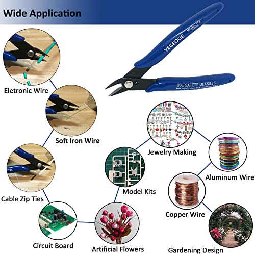 Small Wire Cutters, 10PACK Precision Diagonal Cutting Pliers Side Cutter, Nippers, Micro Flush Cutters, Shear Cutters, Wire Snips - size: 5 inch diagonal, 10 count