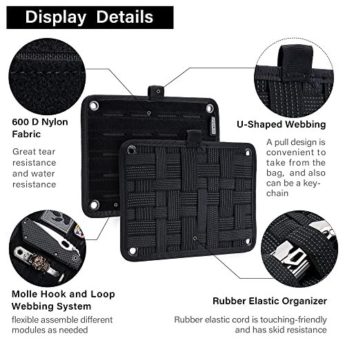 TACTICAL_GEEK EDC Organizer Board, Anti-Slip Elastic Woven Board, Utility Bag Insert Panel for Small Gear, Backpack Accessories (TCM-Black) - color: TCM-Black