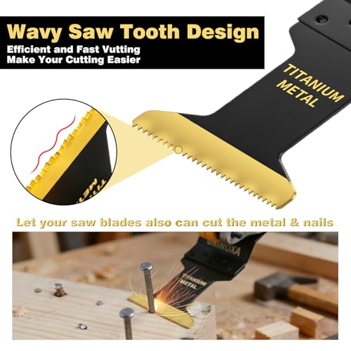 3PCS Titanium Oscillating Tool Blades for Metal Wood Nails Cutting - size: 3PCS