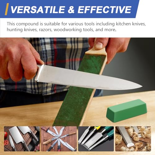 SCOTTCHEN Stropping Compound, 4 Oz, Fine Green Buffing Polishing Compound, Leather Strop Compound, Honing Compound for Knife Polishing-3Pack - size: 4 Oz. - Green Fine