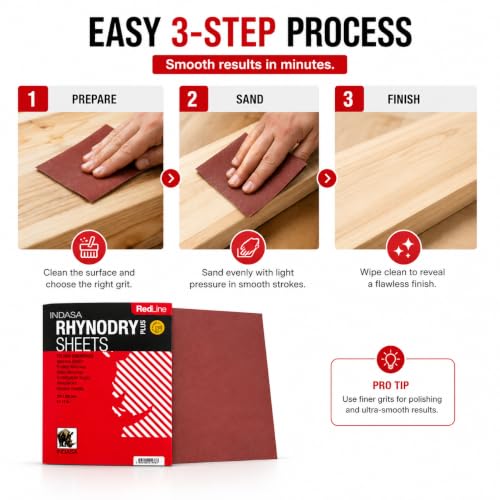 Buy Indasa Red Line Rhynodry Heavy Duty Sanding Sheets, 5 Series (5-1200) - style: 5-1200