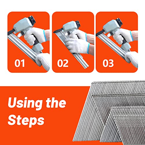 16 Gauge 20-Degree Angled Finish Nails 1-1/2" 3000-Pack Galvanized - size: 1-1/2"-3000 pcs