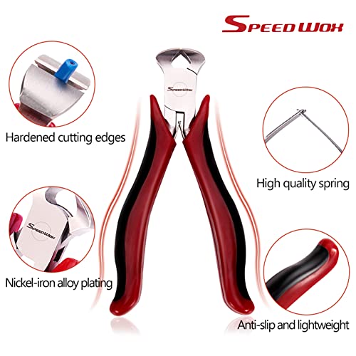 SPEEDWOX 4 Inch End Nippers Mini End Cutting Pliers with Spring - style: End Nippers