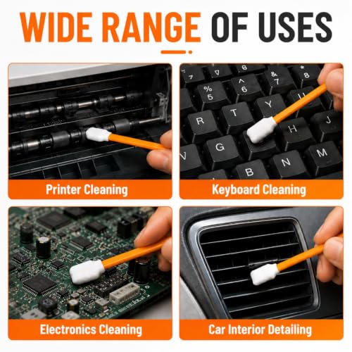 CARGEN 100PCS 5.09" Foam Cleaning Swabs for Printers Crafts Car Cleaning - size: 100PCS