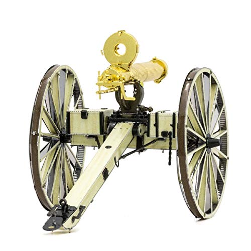 Metal Earth Fascinations Wild West Gatling Gun 3D Metal Model Kit Bundle with Tweezers