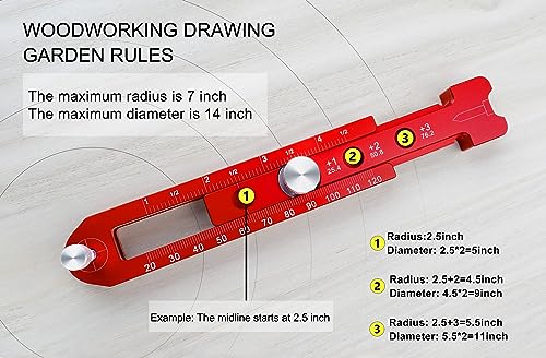 Mini Pocket Compass Scriber, Woodworking Arc Drawing Ruler - style: Pocket Compass - 1" – 7" Range