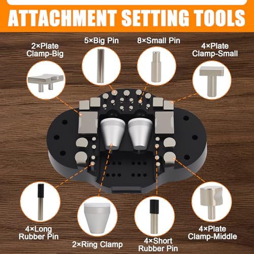 Podoy Ball Vise 3" Jewelry Engraving Block Tool with 35PCS Attachments