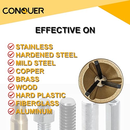 CONQUER Deburring External Chamfer Tool, Tungsten Blade, Fits 1/8"-3/4" - size: PREMIUM TUNGSTEN Blade 1/8"-3/4"(3mm-19mm)