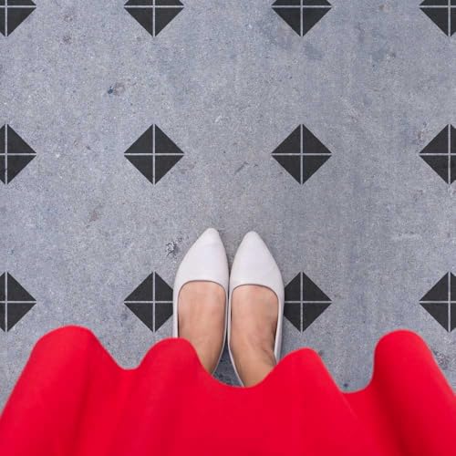 Black Diamond Tile Stencil - Minimalist Pattern for Stenciling Floors and Backsplashes - Quick and Cost Affective Alternative to Retiling (Extra Large) - size: Extra Large