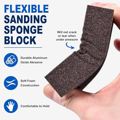 4Pcs 240Grit Sanding Sponges, Wet Dry Sanding Blocks - size: 240Grit